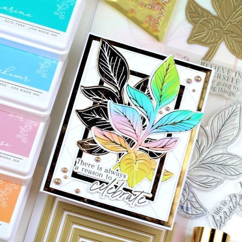 Simon Says Stamp! PinkFresh Studio DETAILED LEAF Clear Stamp Set 183022 | color-code:ALT07