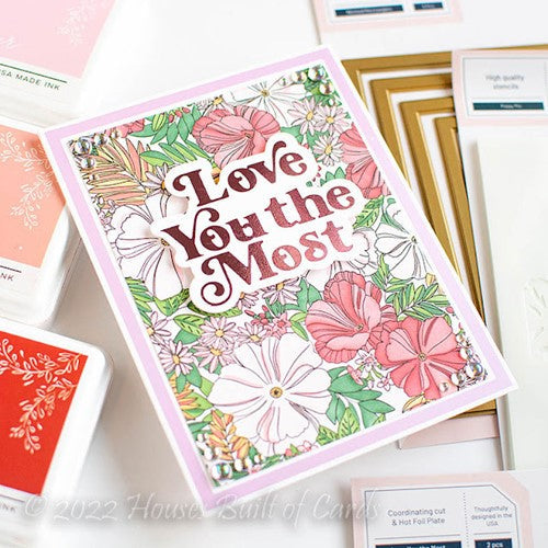 Simon Says Stamp! PinkFresh Studio LOVE YOU THE MOST Hot Foil And Die Set 183922 | color-code:ALT01