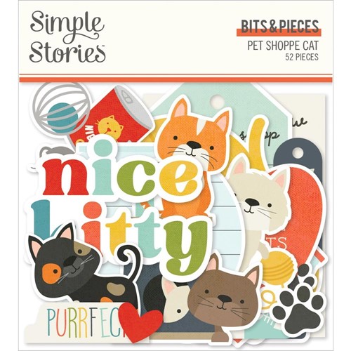 Simon Says Stamp! Simple Stories PET SHOPPE CAT Bits And Pieces 19238
