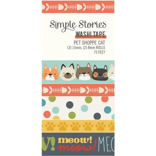 Simon Says Stamp! Simple Stories PET SHOPPE CAT Washi Tape 19242