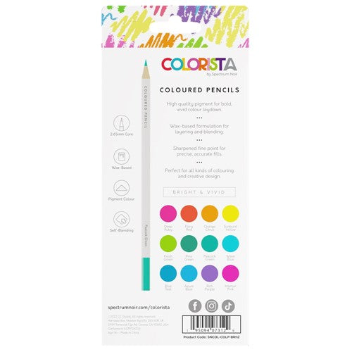 Simon Says Stamp! Crafter's Companion Colorista BRIGHT AND VIVID Coloured Pencils sncol-colp-bri12