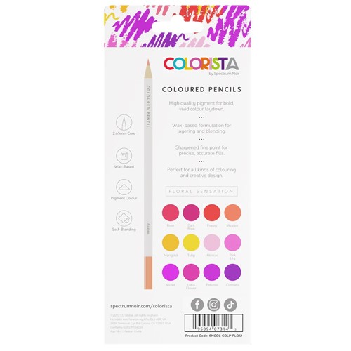Simon Says Stamp! Crafter's Companion Colorista FLORAL SENSATION Coloured Pencils sncol-colp-flo12