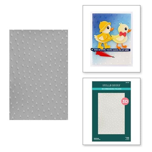Simon Says Stamp! E3D-052 Spellbinders RAINDROPS 3D Embossing Folder