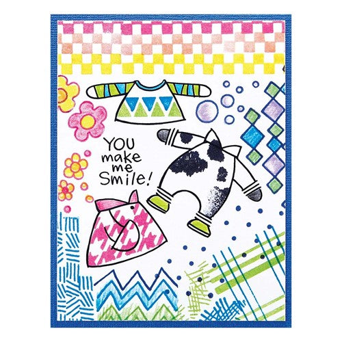 Simon Says Stamp! STP-178 Stampendous FRANSFORMER GEO PRINTS Clear Stamp