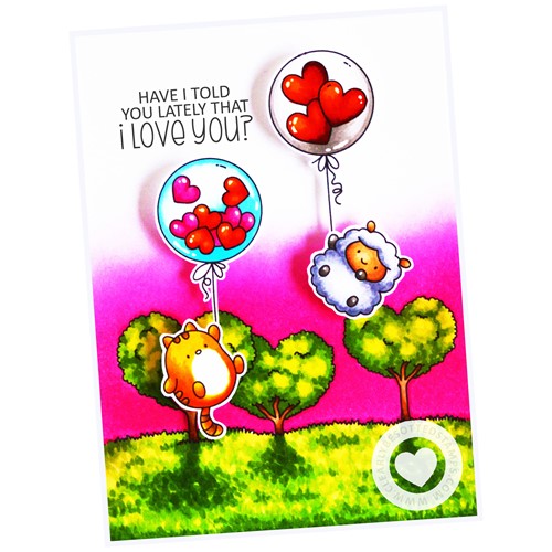 Simon Says Stamp! Clearly Besotted BALLOON BUNCH LOVE Clear Stamps