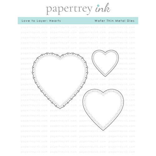 Simon Says Stamp! Papertrey Ink LOVE TO LAYER HEARTS Dies PTI-0544
