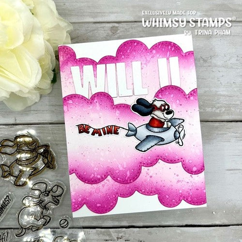 Simon Says Stamp! Whimsy Stamps DOGGIE FLIGHT Clear Stamps C1409