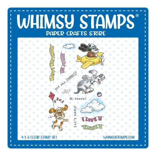 Simon Says Stamp! Whimsy Stamps DOGGIE FLIGHT Clear Stamps C1409