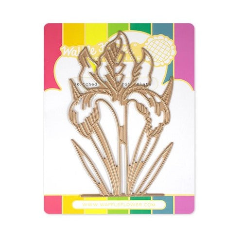 Simon Says Stamp! Waffle Flower SKETCHED IRIS Hot Foil Plate 421228