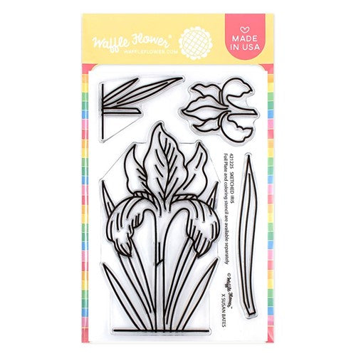 Simon Says Stamp! Waffle Flower SKETCHED IRIS Clear Stamps 421225