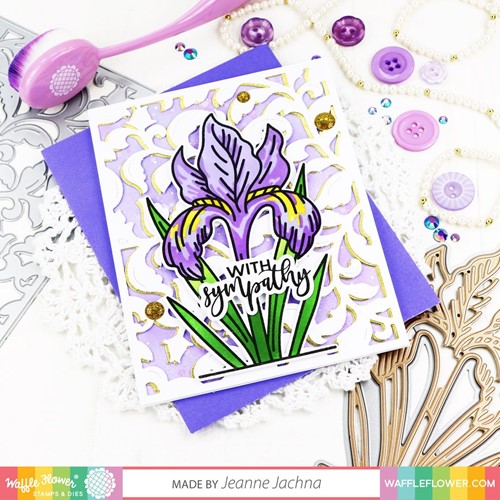 Simon Says Stamp! Waffle Flower SKETCHED IRIS Clear Stamps 421225