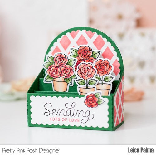 Simon Says Stamp! Pretty Pink Posh POTTED ROSES Clear Stamps