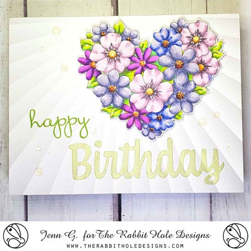 Simon Says Stamp! The Rabbit Hole Designs BLOOMING HEART Clear Stamps TRH-196
