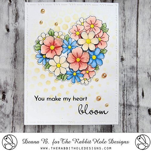 Simon Says Stamp! The Rabbit Hole Designs BLOOMING HEART Clear Stamps TRH-196