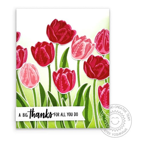 Simon Says Stamp! Sunny Studio TRANQUIL TULIPS Clear Stamps SSCL-344