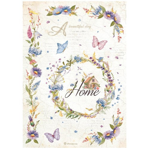 Simon Says Stamp! Stamperia CREATE HAPPINESS WELCOME HOME GARLAND A4 Rice Paper dfsa4745