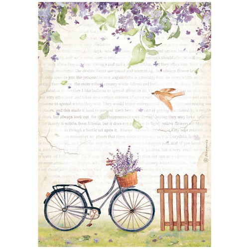 Simon Says Stamp! Stamperia CREATE HAPPINESS WELCOME HOME BICYCLE A4 Rice Paper dfsa4744