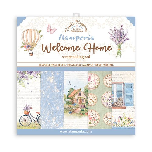 Simon Says Stamp! Stamperia CREATE HAPPINESS WELCOME HOME 12x12 Paper sbbl129