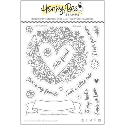 Simon Says Stamp! Honey Bee LITTLE NOTE Clear Stamp Set hbst-469