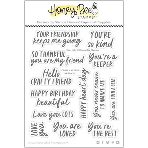 Simon Says Stamp! Honey Bee YOU'RE A KEEPER Clear Stamp Set hbst-470