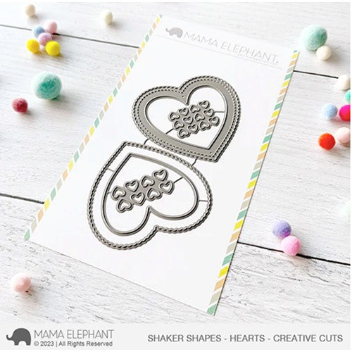 Simon Says Stamp! Mama Elephant SHAKER SHAPES HEARTS Creative Cuts Steel Die