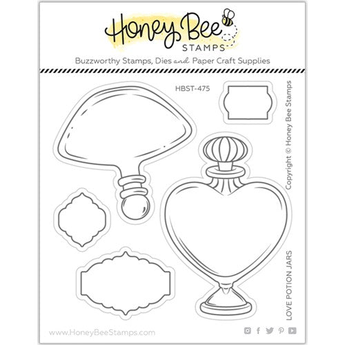 Simon Says Stamp! Honey Bee LOVE POTION JARS Clear Stamp Set hbst-475