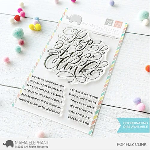 Simon Says Stamp! Mama Elephant Clear Stamps POP FIZZ CLINK