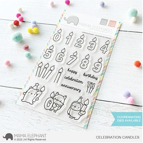 Simon Says Stamp! Mama Elephant Clear Stamps CELEBRATION CANDLES