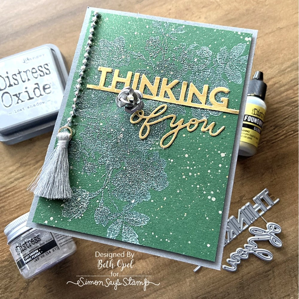 Tim Holtz Distress Embossing Glaze LOST SHADOW January 2023 Ranger tde82750 Thinking Of You Card