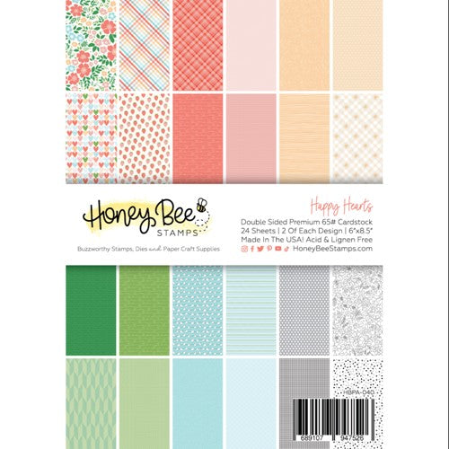 Simon Says Stamp! Honey Bee HAPPY HEARTS 6 x 8.5 Paper Pad hbpa-040