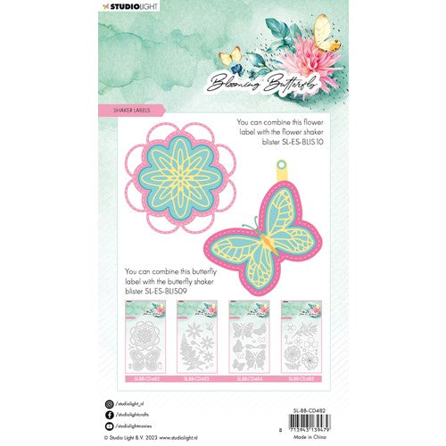 Simon Says Stamp! Studio Light SHAKER LABELS Blooming Butterfly Dies slbbcd482