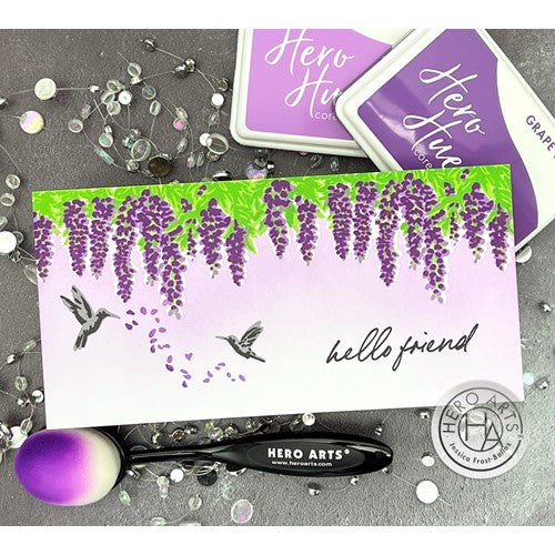 Simon Says Stamp! Hero Arts WISTERIA Color Layering Heroscape CLEAR STAMP AND DIE COMBO SB352
