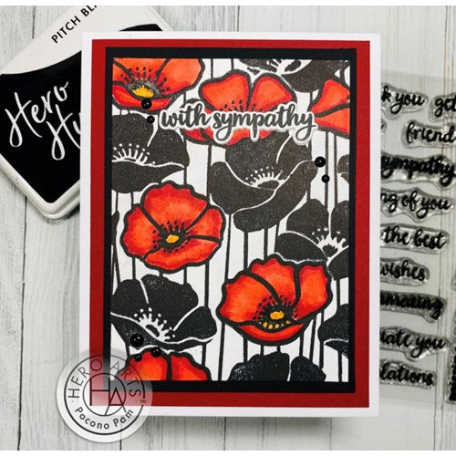 Hero Arts FRIENDLY MESSAGES CLEAR STAMP AND DIE COMBO SB350 flowers