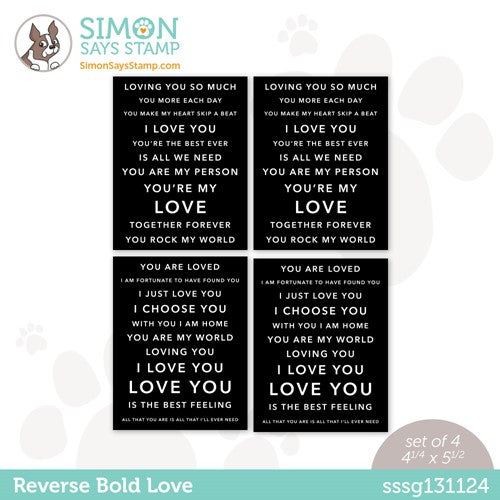 Simon Says Stamp! Simon Says Stamp Sentiment Strips REVERSE BOLD LOVE sssg131124 Kisses