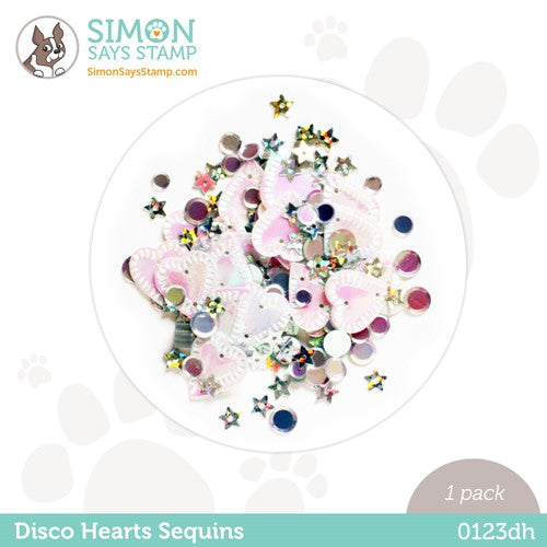 Simon Says Stamp! Simon Says Stamp Sequins DISCO HEARTS 0123dh Kisses