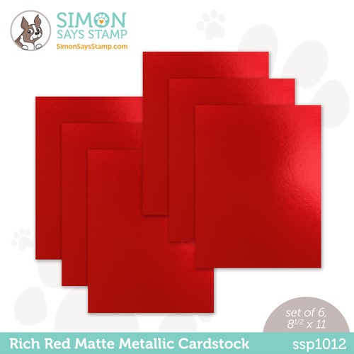 Simon Says Stamp Cardstock RICH RED MATTE METALLIC ssp1012 Kisses
