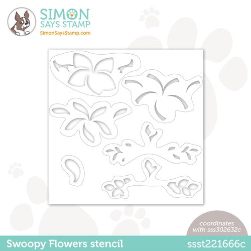Simon Says Stamp! Simon Says Stamp Stencils SWOOPY FLOWERS ssst221666c Kisses
