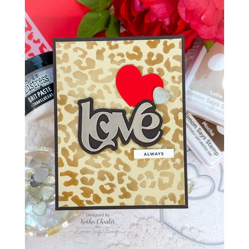 Simon Says Stamp Stencils ANIMAL PRINT ssst221665 Kisses Leopard Print Love Card | color-code:ALT08