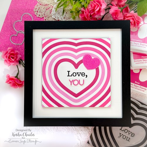Simon Says Stamp! Simon Says Cling Stamps CONCENTRIC HEARTS sss102633 Kisses Heart Wall Decor | color-code:ALT08