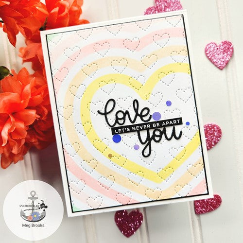 Simon Says Stamp! Simon Says Cling Stamps CONCENTRIC HEARTS sss102633 Kisses