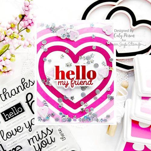 Simon Says Stamp! CZ Design Clear Stamps HI THERE GREETINGS cz276c Kisses | color-code:ALT01