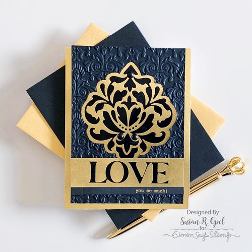 Simon Says Stamp! Simon Says Stamp DAMASK Hot Foil Plate ssfp017 Kisses