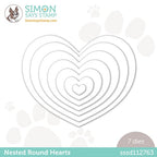Simon Says Stamp! RESERVE Simon Says Stamp NESTED ROUND HEARTS Wafer Dies sssd112763 Kisses