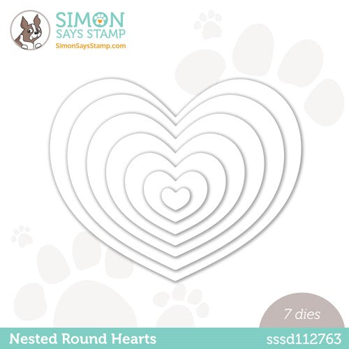 Simon Says Stamp! RESERVE Simon Says Stamp NESTED ROUND HEARTS Wafer Dies sssd112763 Kisses