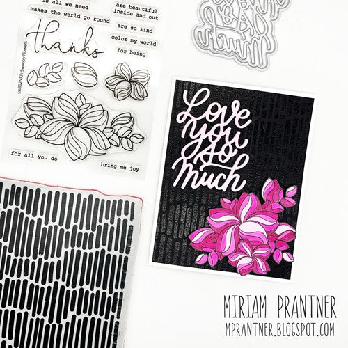 Simon Says Stamp! Simon Says Stamps and Dies SWOOPY FLOWERS set597sf Kisses
