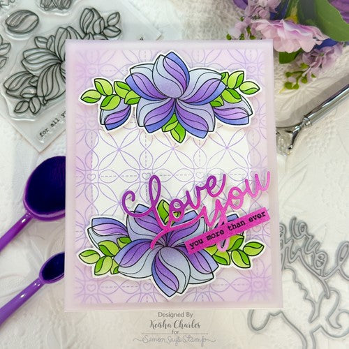 Simon Says Stamp! Simon Says Stamps and Dies SWOOPY FLOWERS set597sf Kisses