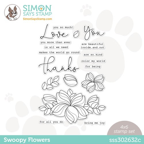 Simon Says Stamp! Simon Says Clear Stamps SWOOPY FLOWERS sss302632c Kisses