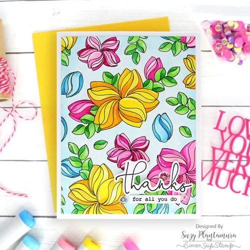 Simon Says Stamp! Simon Says Clear Stamps SWOOPY FLOWERS sss302632c Kisses