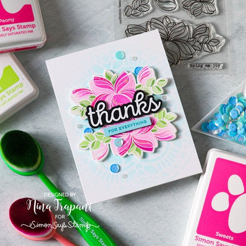 Simon Says Stamp! Simon Says Clear Stamps SWOOPY FLOWERS sss302632c Kisses