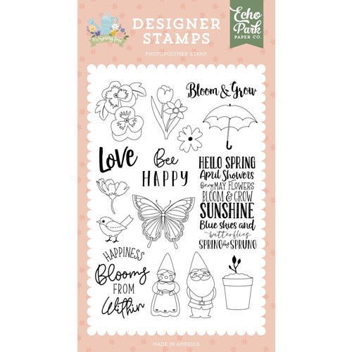 Simon Says Stamp! Echo Park HAPPINESS BLOOMS Clear Stamps ist299044